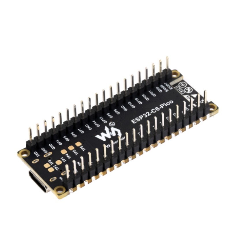 Дәнекер түйреуіштері бар ESP32-C6-Pico-M